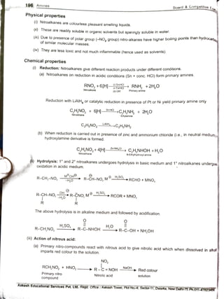 Aakash Institute Amines Notes Class 12 JEE Mains and Advanced | PDF