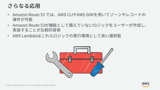 © 2019, Amazon Web Services, Inc. or its Affiliates. All rights reserved.
•
•
•
 