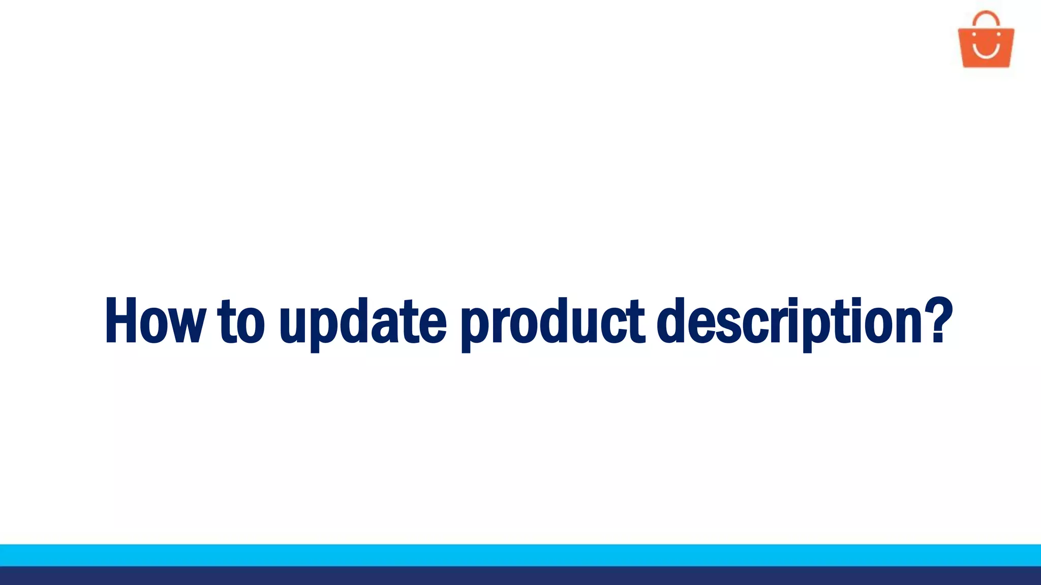 How to update product description?
 