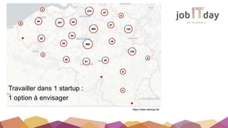 Travailler dans 1 startup :
1 option à envisager
https://data.startups.be
 