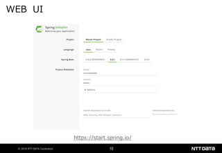 © 2019 NTT DATA Corporation 10
WEB UI
https://start.spring.io/
 