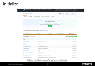 © 2019 NTT DATA Corporation 12
Initializr
https://github.com/spring-io/initializr
 