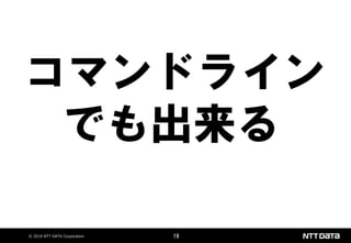 © 2019 NTT DATA Corporation 19
コマンドライン
でも出来る
 