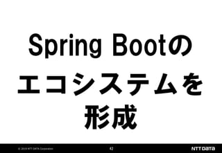 © 2019 NTT DATA Corporation 42
Spring Bootの
エコシステムを
形成
 