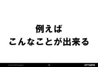 © 2019 NTT DATA Corporation 53
例えば
こんなことが出来る
 