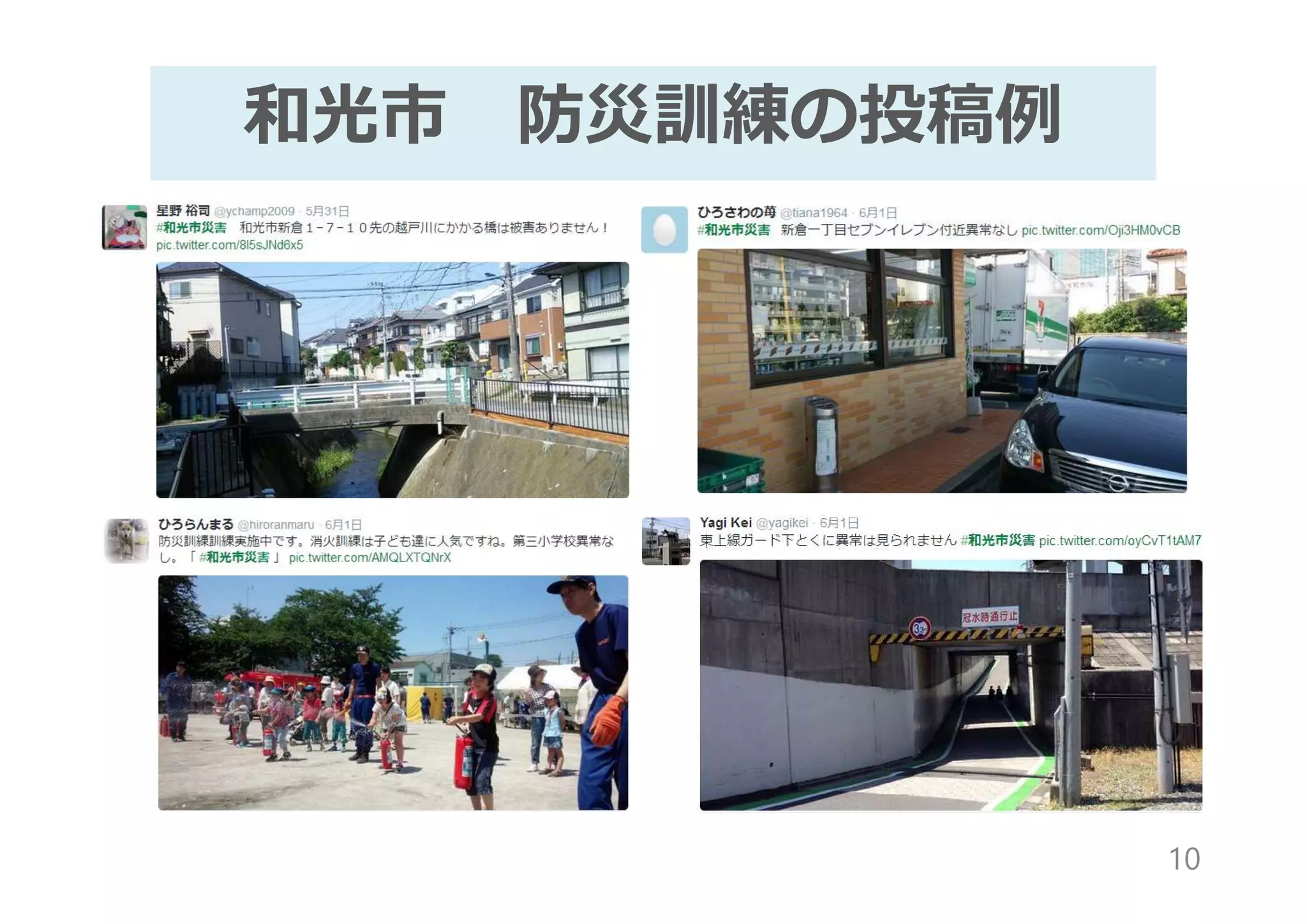 和光市 防災訓練の投稿例
10
 