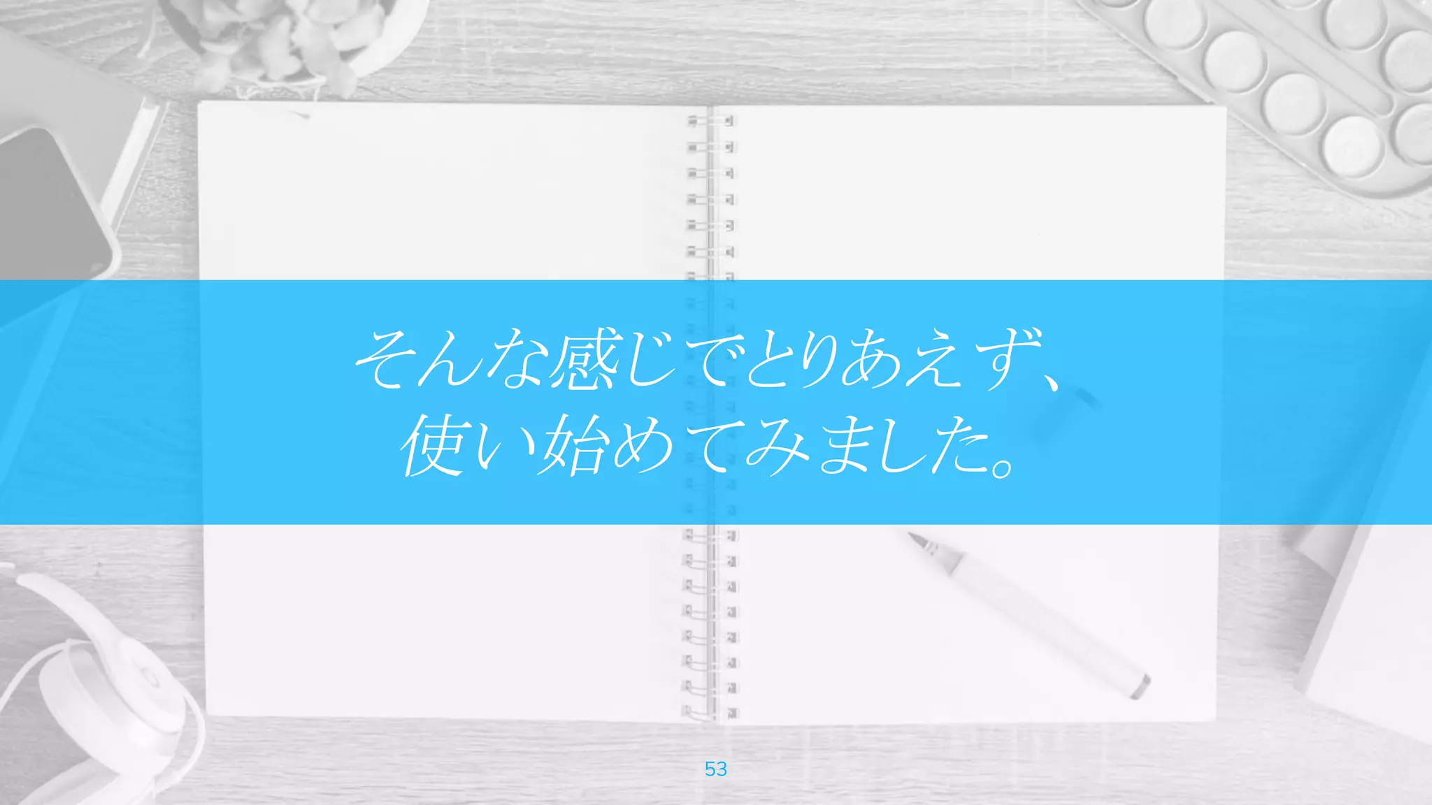 そんな感じでとりあえず、
使い始めてみました。
53
 