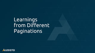 @audisto #TechSEOBoost
Learnings
from Different
Paginations
 