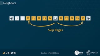 @audisto #TechSEOBoost
… 20 21 221 23 24 25 26 27 28 29 30
Neighbors
Skip Pages
 