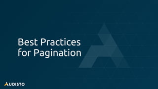 @audisto #TechSEOBoost
Best Practices
for Pagination
 