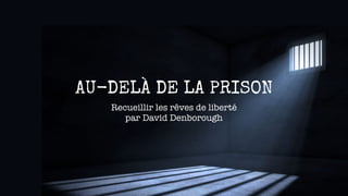 AU-DELÀ DE LA PRISON
Recueillir les rêves de liberté 
par David Denborough
 
