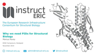 Why we need PIDs for Structural
Biology
Marcus Povey
EOSC Symposium, Budapest
November 2019
 