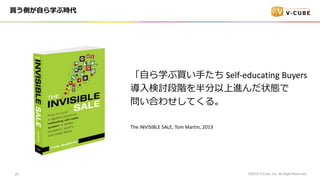 IȤ?ѧ֕r
?ѧI? Self-educating Buyers
?ӑAM״B
Ϥ碌Ƥ롣
The INVISIBLE SALE, Tom Martin, 2013
?2019 V-Cube, Inc. All Right Reserved.25
 