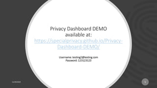 BDV Webinar Series - Philip - Privacy Dashboard | PPT