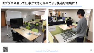 モブプロや立って仕事ができる場所でより快適な環境に！ 
35
#devboostA #はちさん @PassionateHachi 
 
