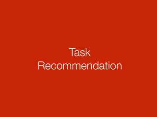 Task
Recommendation
 