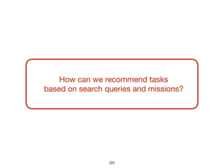 How can we recommend tasks

based on search queries and missions?
121
 
