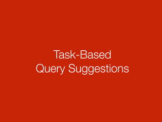 Task-Based
Query Suggestions
 