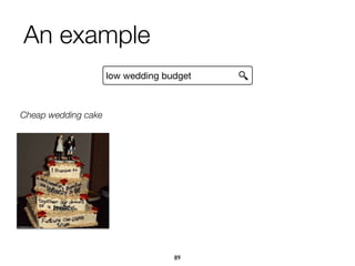 Cheap wedding cake
low wedding budget
An example
89
 