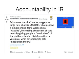 Accountability in IR
20
 