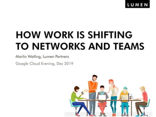 Marlin Watling, Lumen Partners
Google Cloud Evening, Dez 2019
HOW WORK IS SHIFTING
TO NETWORKS AND TEAMS
 