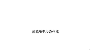 対話モデルの作成
12
 