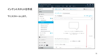 インテントスロットを作成
下にスクロールします。
31
 