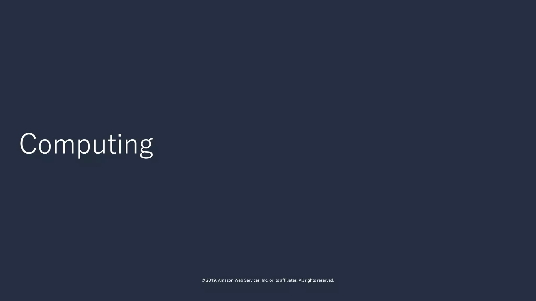 © 2019, Amazon Web Services, Inc. or its affiliates. All rights reserved.
 