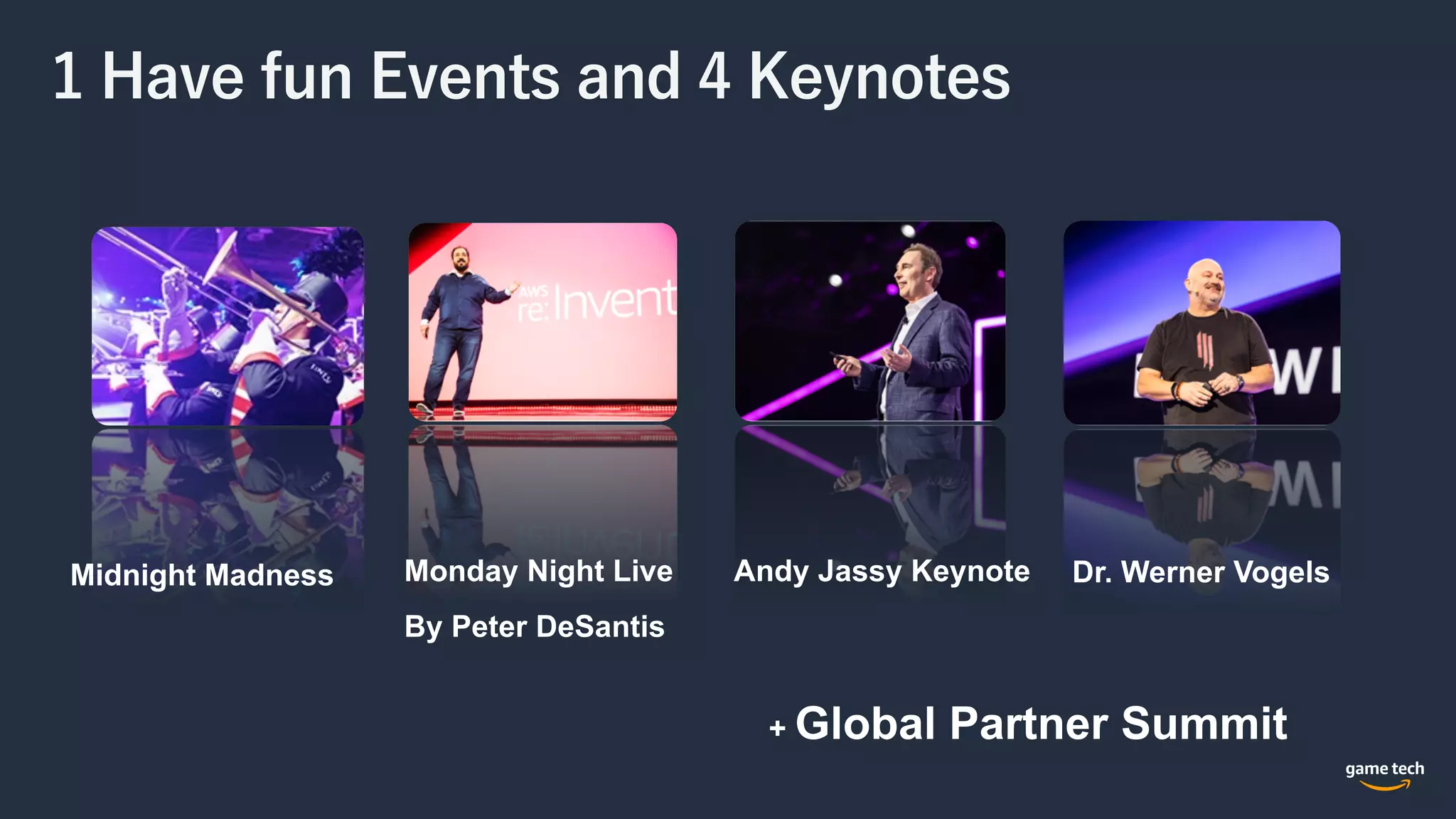 1 Have fun Events and 4 Keynotes
 