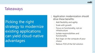 The Ideal Approach to Application Modernization; Which Way to the Cloud?