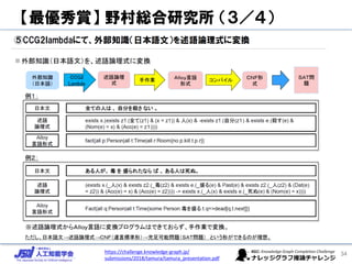 34https://challenge.knowledge-graph.jp/
submissions/2018/tamura/tamura_presentation.pdf
【最優秀賞】 野村総合研究所 （３／４）
 