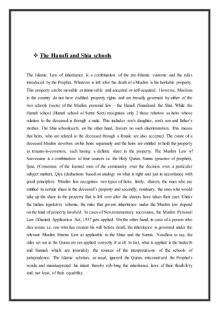 LAW OF INHERITANCE UNDER SHIA SCHOOL (FAMILY LAW) | DOCX
