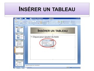 INSÉRER UN TABLEAU
 