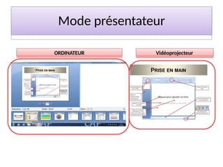 Mode présentateur
ORDINATEUR Vidéoprojecteur
 