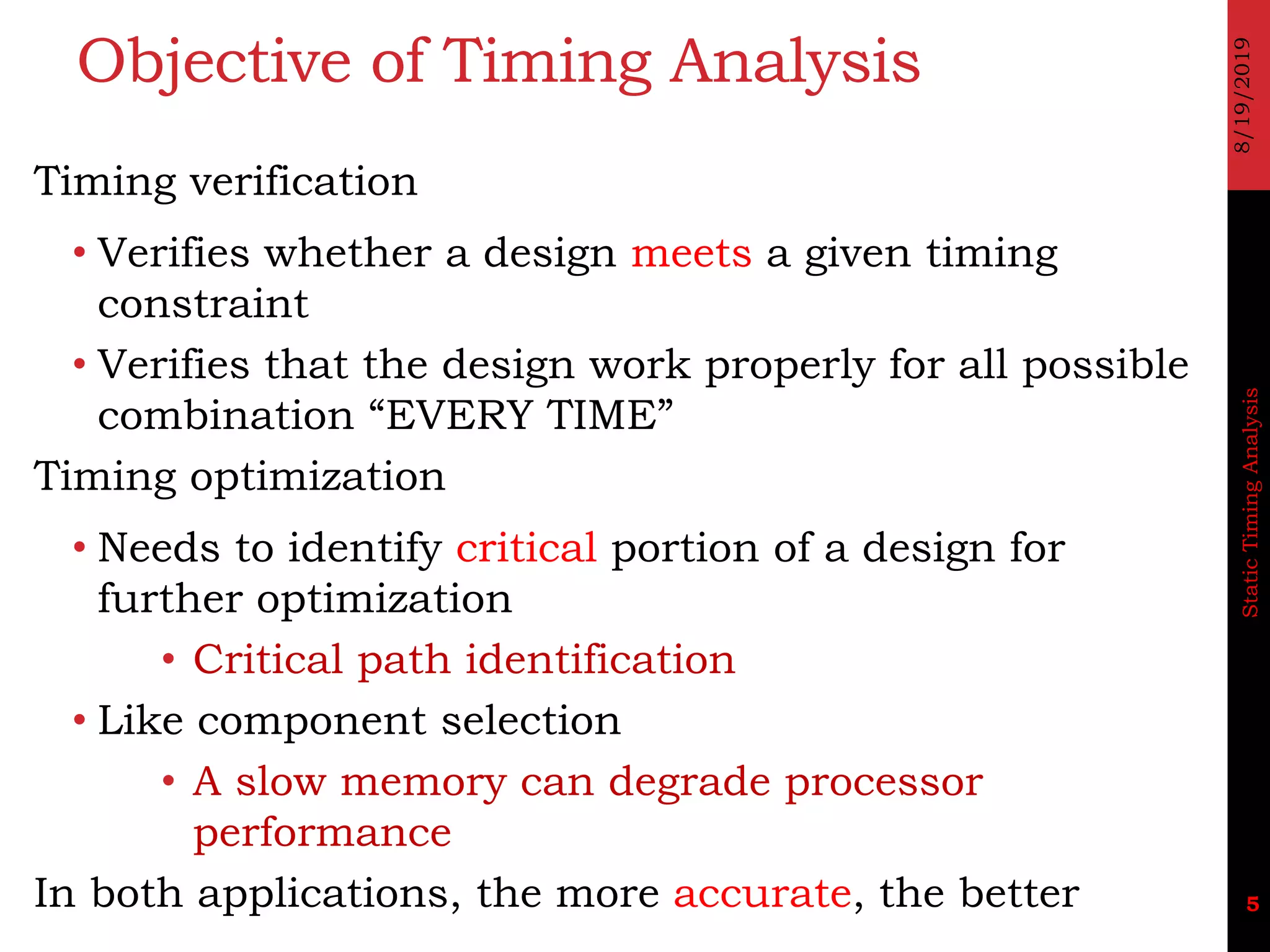 2019 3 testing and verification of vlsi design_sta | PDF