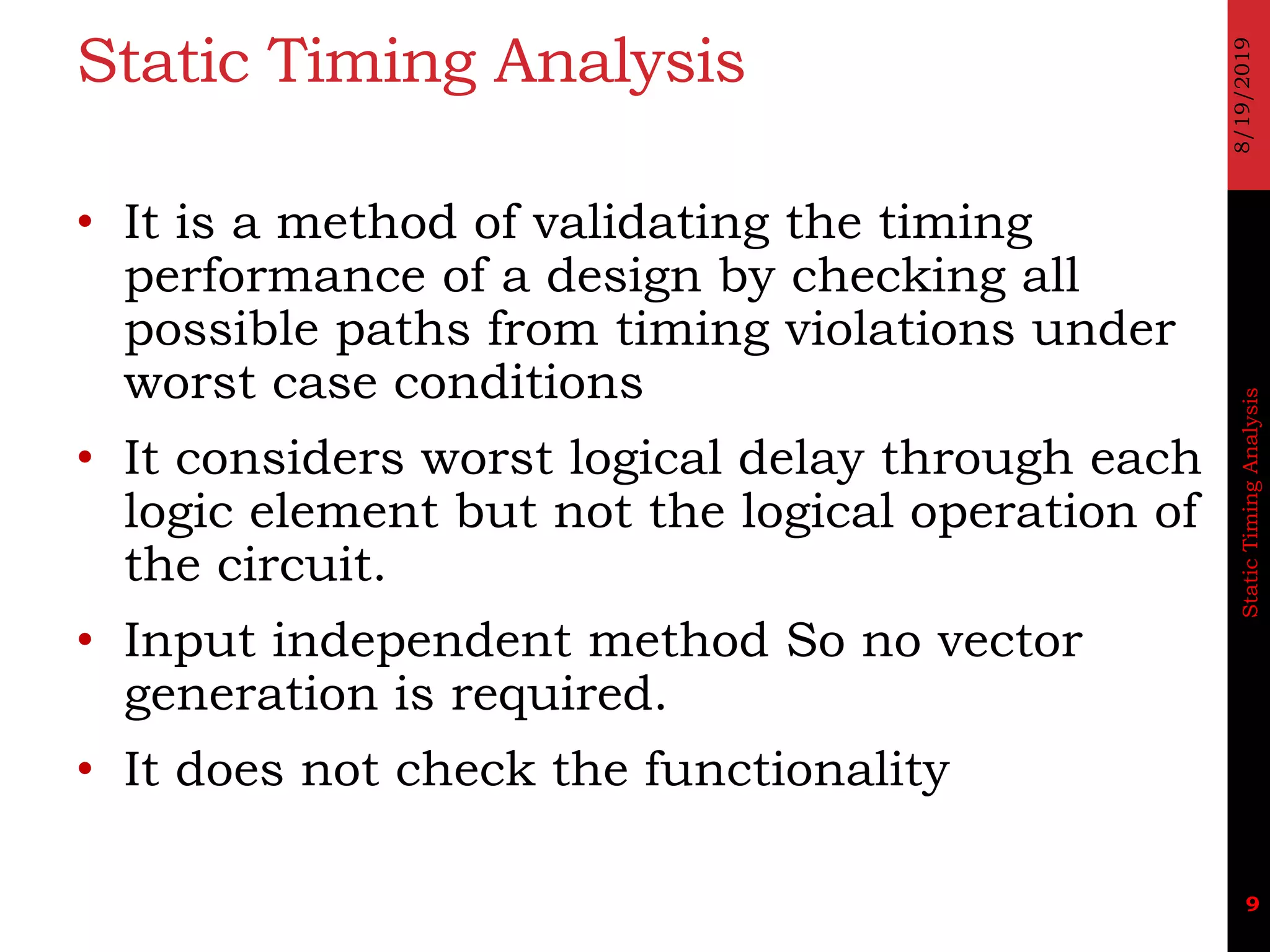 2019 3 testing and verification of vlsi design_sta | PDF