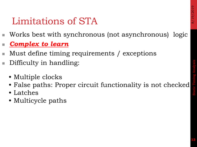 2019 3 testing and verification of vlsi design_sta | PDF