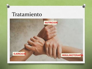 Tratamiento
NUTRICION
EJERCICIO
INSULINOTERAPIA
 