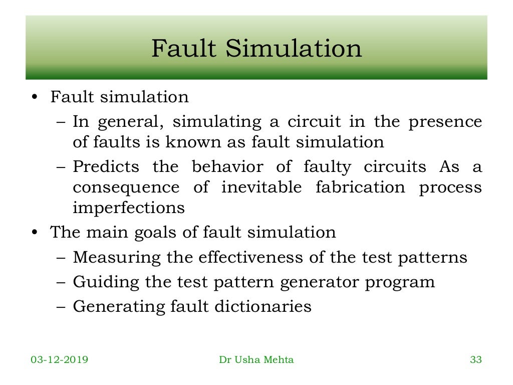 Fault Simulation (Testing of VLSI Design)