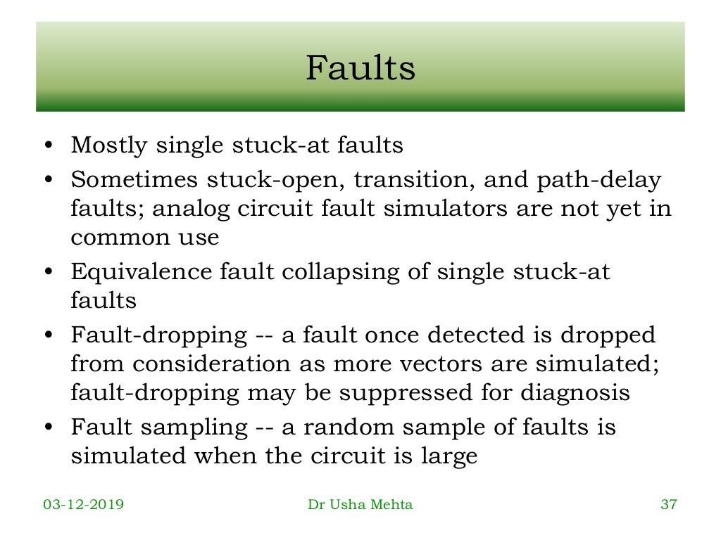 Fault Simulation (Testing of VLSI Design)