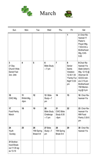 2019 activity calendar | PDF