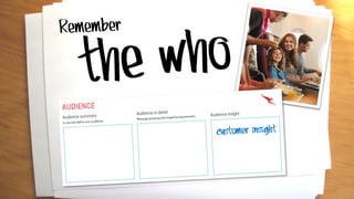 the who
customer insight
Remember
 