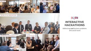 INTERACTIVE
HACKATHONS
WORK-STYLE INNOVATION
““RWC 2019 ““BUSINESS RISKS ““DIVERSITY DRILLDOWN
WORKPLACE SUSTAINABILITY UK EDUCATION
Addressing real business problems
and social issues
 