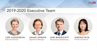 Executive Director Operations Manager Membership & Marketing Events Coordinator
2019-2020 Executive Team
 