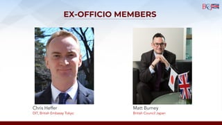 EX-OFFICIO MEMBERS
Chris Heffer
DIT, British Embassy Tokyo
Matt Burney
British Council Japan
 