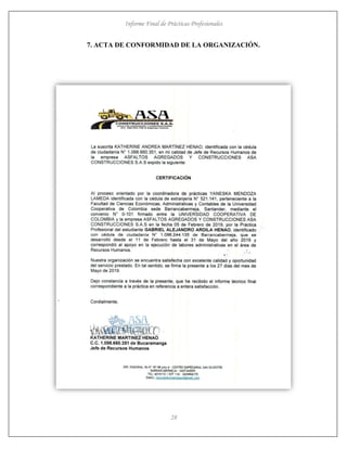 Informe Final de Prácticas Profesionales
28
7. ACTA DE CONFORMIDAD DE LA ORGANIZACIÓN.
 