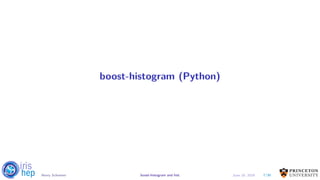 boost-histogram (Python)
7/30Henry Schreiner boost-histogram and hist June 19, 2019
 