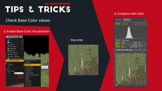 Check Base Color values
2. Snip area
1. Enable Base Color Visualization
3. Compare with chart
 