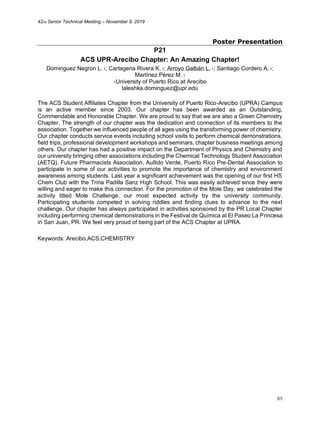 Puerto Rico Driver Abstract 2019 ACS Puerto Rico Senior Technical Meeting Book of abstracts | PDF
