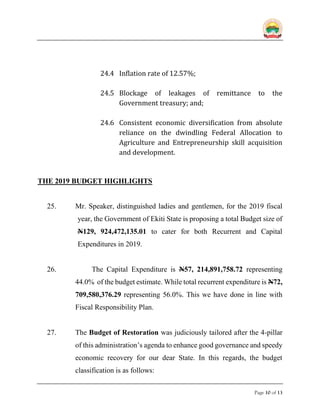 Page 10 of 13
24.4 Inflation rate of 12.57%;
24.5 Blockage of leakages of remittance to the
Government treasury; and;
24.6...